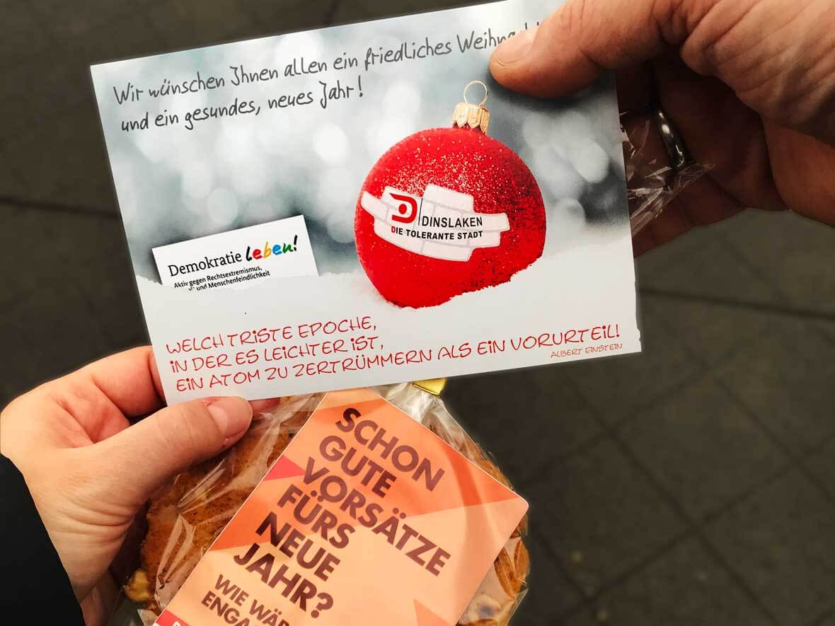 Tolerantes Dinslaken - Projekte 2017 - Wie wärs mit Engagement - Eine Plätzchen-Verteilaktion - Plätzchen